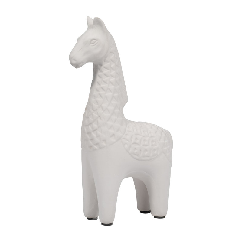 Figurine en argile, statue de lama debout ivoire 11 po, matériau en argile durable