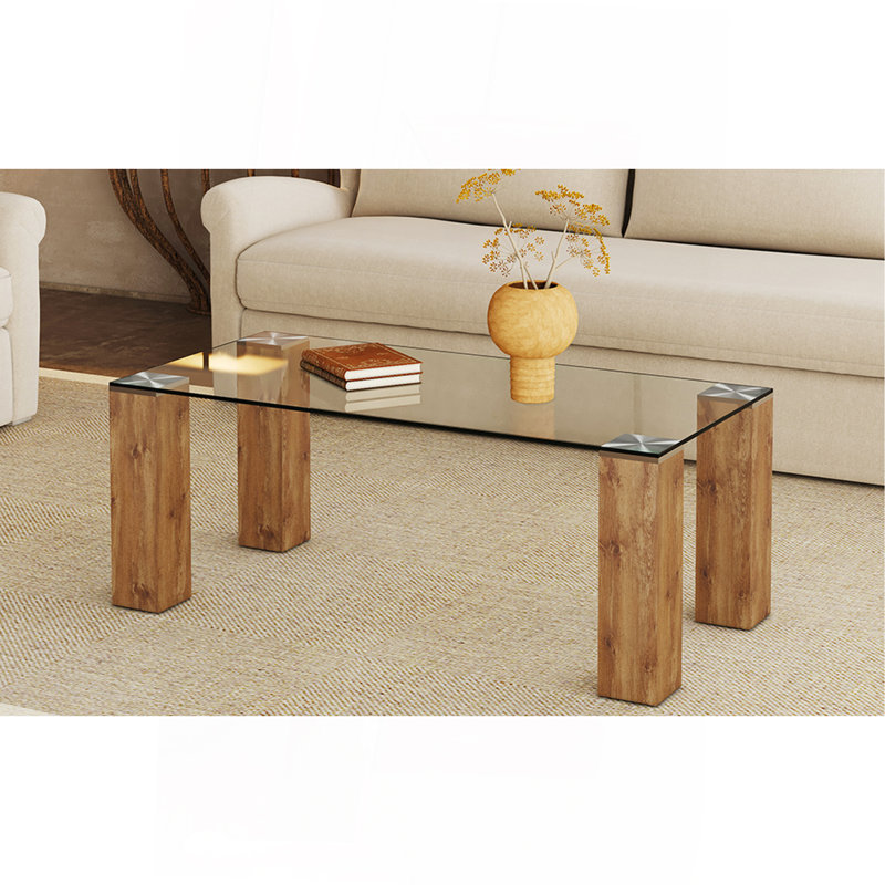 Table basse à plateau en verre