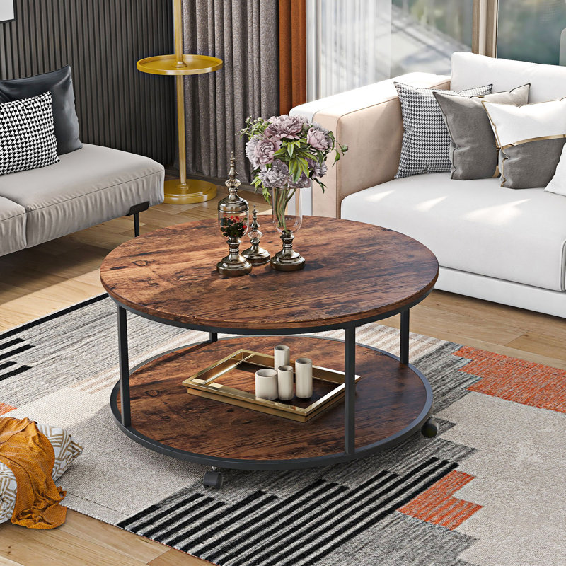 Table basse à roulettes avec rangement
