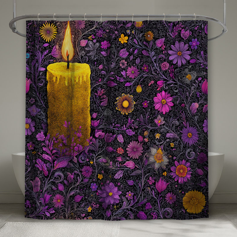Rideau de douche bougie - Decor Bohemian, 70in W x 84in H