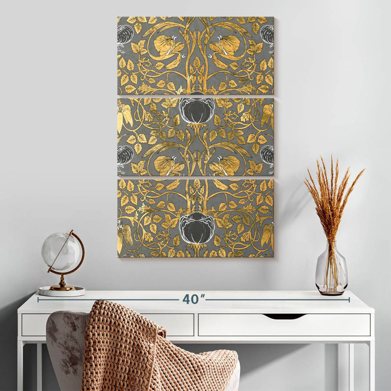 Kerner Gold Floral Vines, 32" H x 20" W