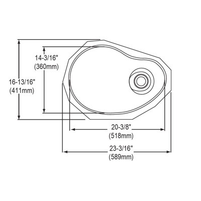Asana 23.19" L x 16.81" W Undermount Kitchen Sink