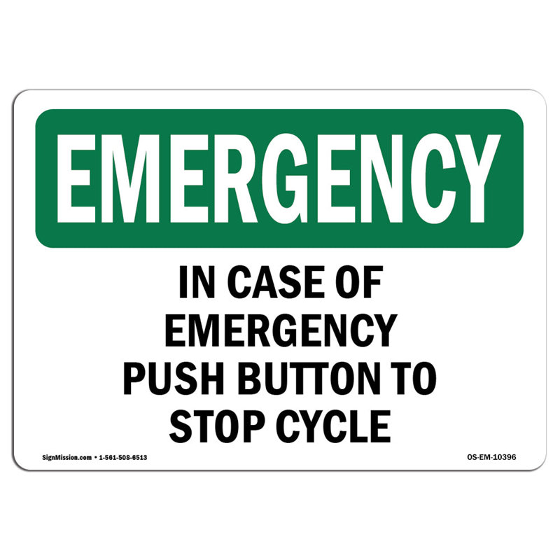 En cas de bouton poussoir pour arrêter le cycle, H 12 po x l 18 po x P 0,1 po
