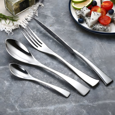 24pcs Stainless Steel Dinnerware Flatware Set Dinner Spoon Fork Knife Cutlery Set Tableware Set Service For 4 Or 6