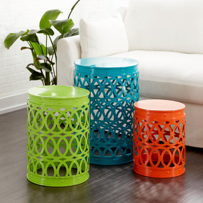 Table d'appoint emboîtable en métal pour l'extérieur