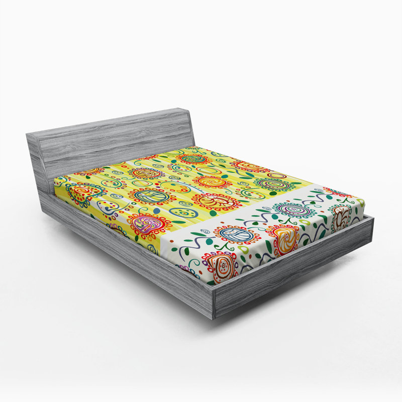 Drap-housse de fleurs ethnique, Drap-housse de taille double
