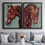 Peinture par numéro cheval I, toile encadrée de qualité supérieure - prête à être accrochée-519341923-519341917