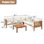 Ensemble de 5 canapés d'extérieur de style japonais avec structure en bois d'acacia et coussins résistants aux intempéries
