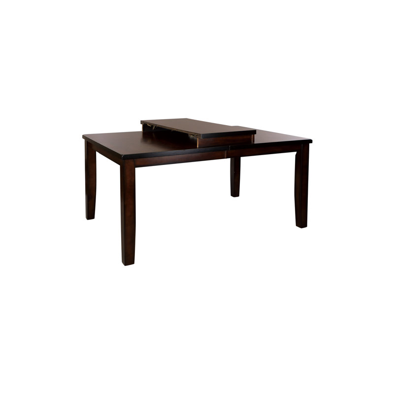 Ensemble de salle à manger à finition cerisier, table en bois à rallonge et 4 chaises d'appoint en similicuir rembourré de style durable