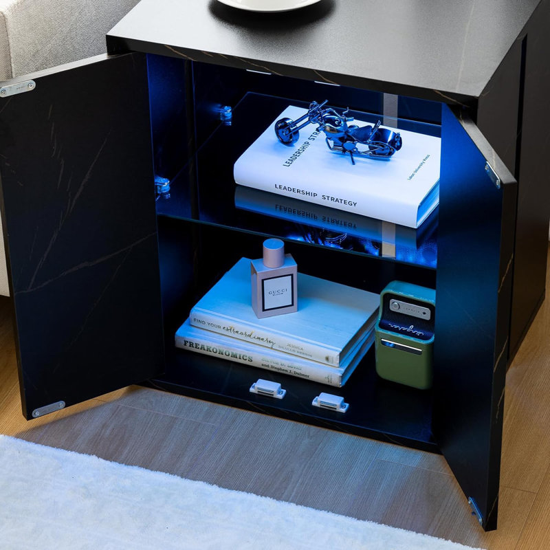 3 Peice Set 1 Modern Entertainment Centre And Two Bedside Tables With LED