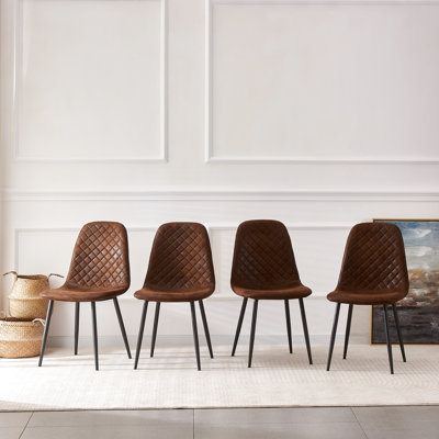 Penbrook Vintage Upholstered Suede Armless Dining Chair