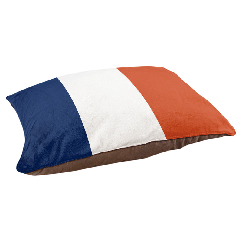 Coussin pour chien hockey Las Vegas, Grand (l 50 po x P 40 po x H 17 po), Orange / blanc / bleu marine