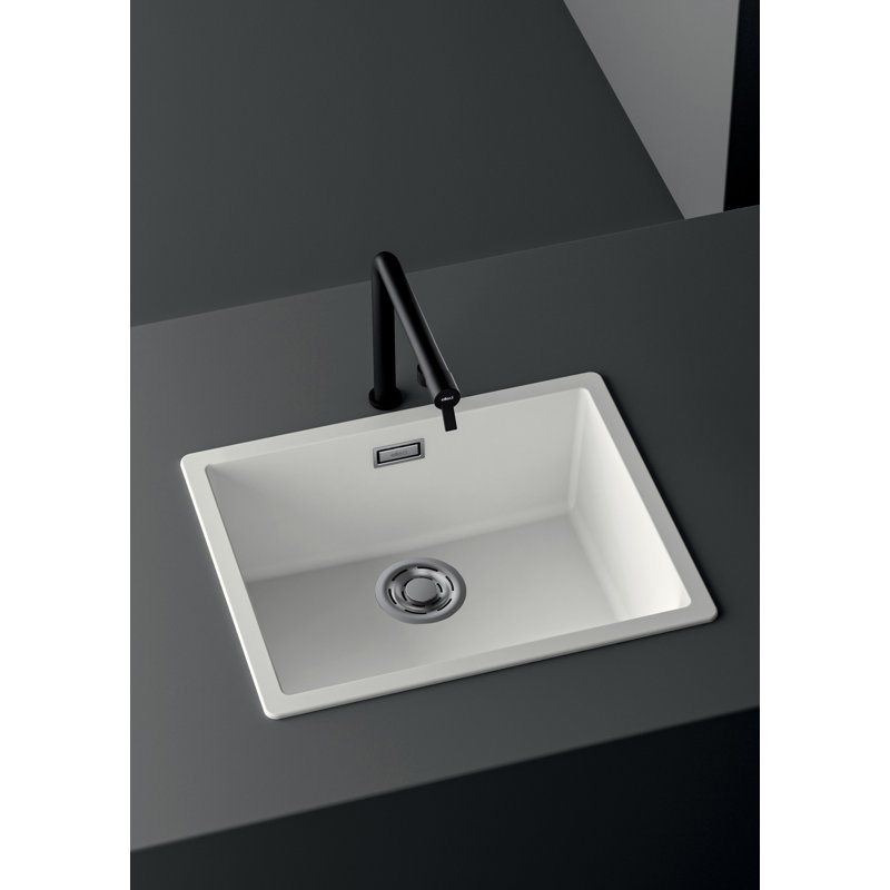 Multa Single Bowl Inset Kitchen Sink, White