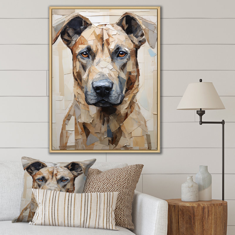 " Belgian Malinois Handsome Portrait ", 32" H x 16" W x 1" D, Natural Floater Framed