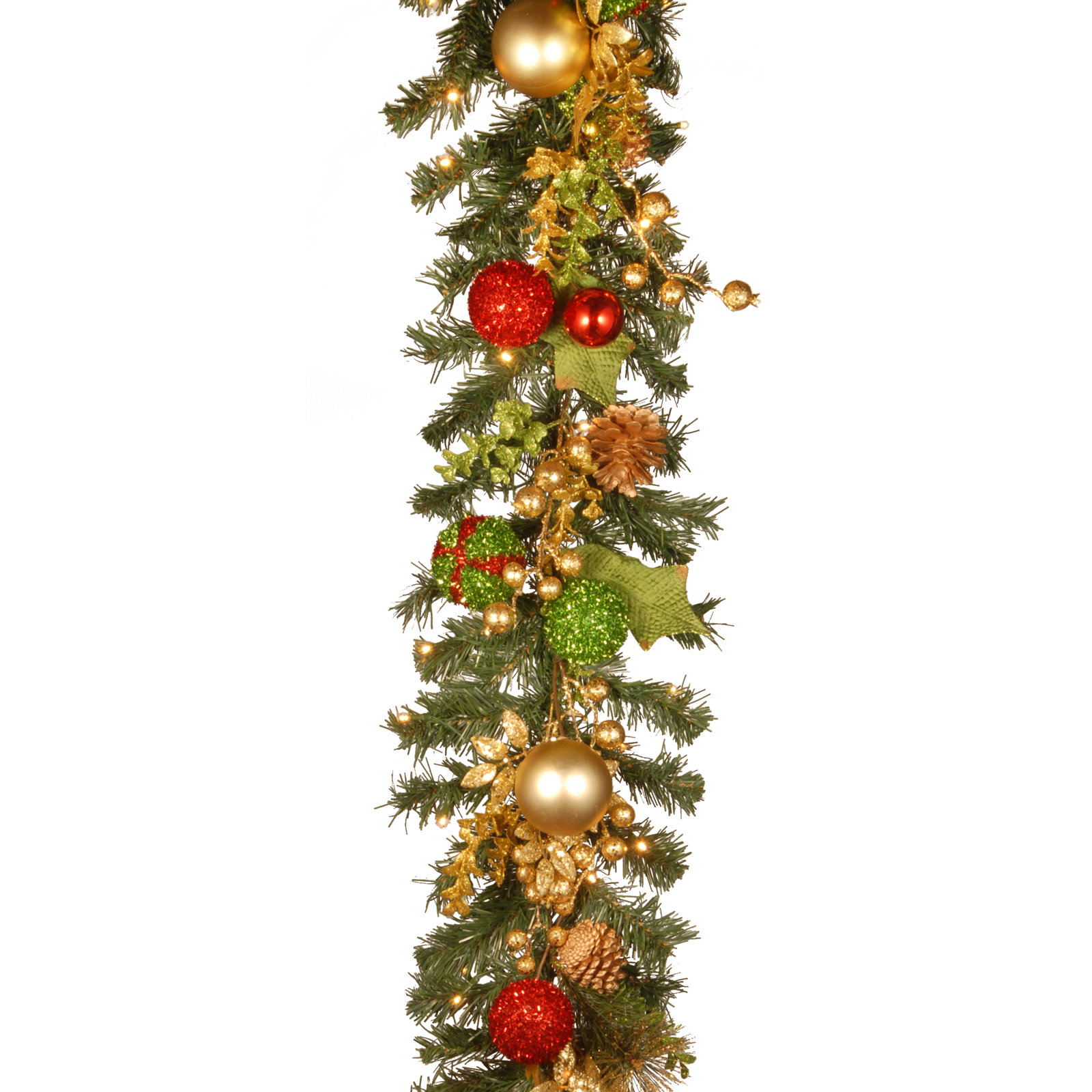 The Holiday Aisle® 72 in. Decorated Christmas Garland with Battery Operated LED Lights