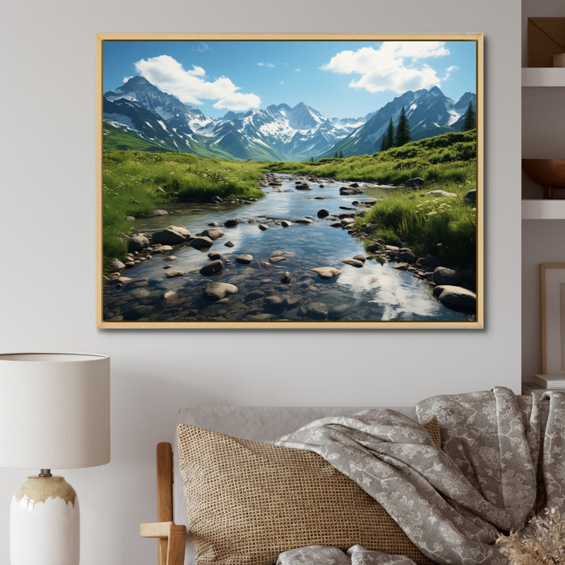 Paysage de l'Alaska I - reproduction sur toile, H 12 po x l 20 po x P 1 po, Cadre naturel flottant