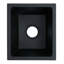 Évier de bar en composite de granit noir LQS 13 po x l 15 po avec grille d'évier et crépine-106943153
