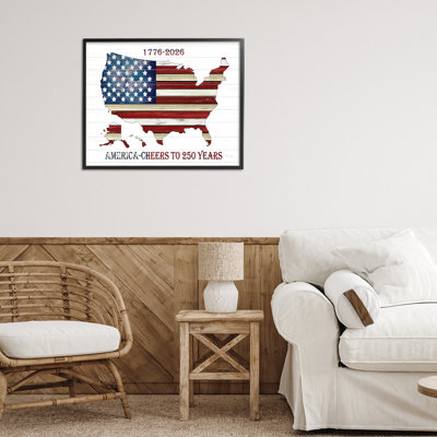 America 250 Year Celebration Framed Giclee, design by Cindy Jacobs