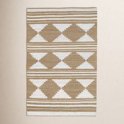 Flatweave Block Print Jute Rug