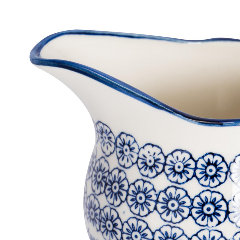 Nicola Spring - Hand-Printed Milk Jugs - 300ml - Navy - Set of 6