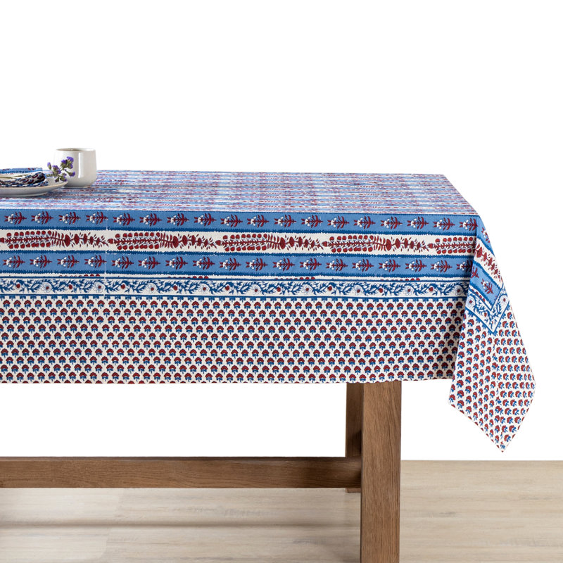 Charlemont Provence Rectangular Tablecloth, Square 106", Blue/Red