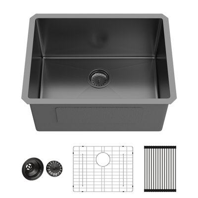 Évier à lessive 24 po - 24 po x 18 po x 12 po sous le comptoir noir