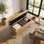 Banc de rangement avec compartiment caché Modern | Banc de repose-pieds et de lit polyvalent pour une vie organisée-131639805