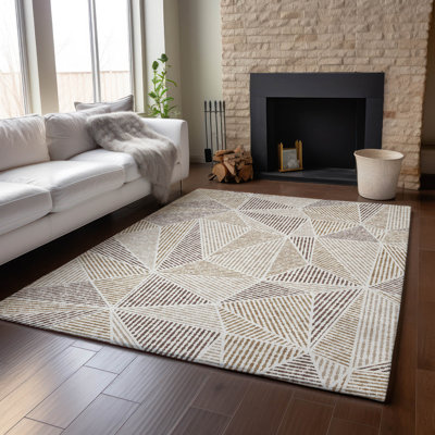 Premium Machine Washable Cerrito Brown Rug