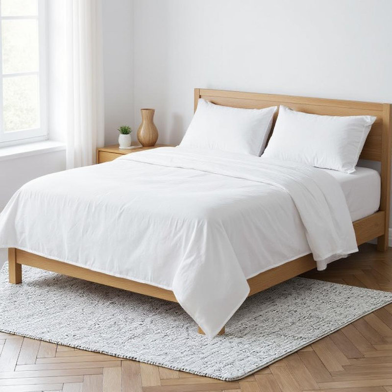 Drap-housse en lin blanc