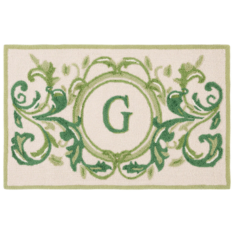 Paillasson Beldegg, L 30 po x L 48 po, G, Beige et vert