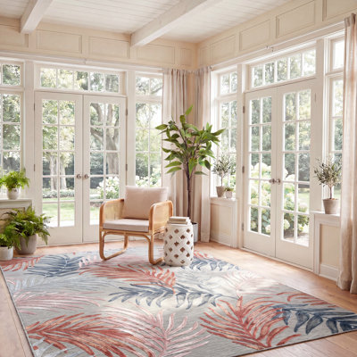 South Hadley Floral Gray/Rust/Navy Indoor / Outdoor Area Indoor/Outdoor Area Rug