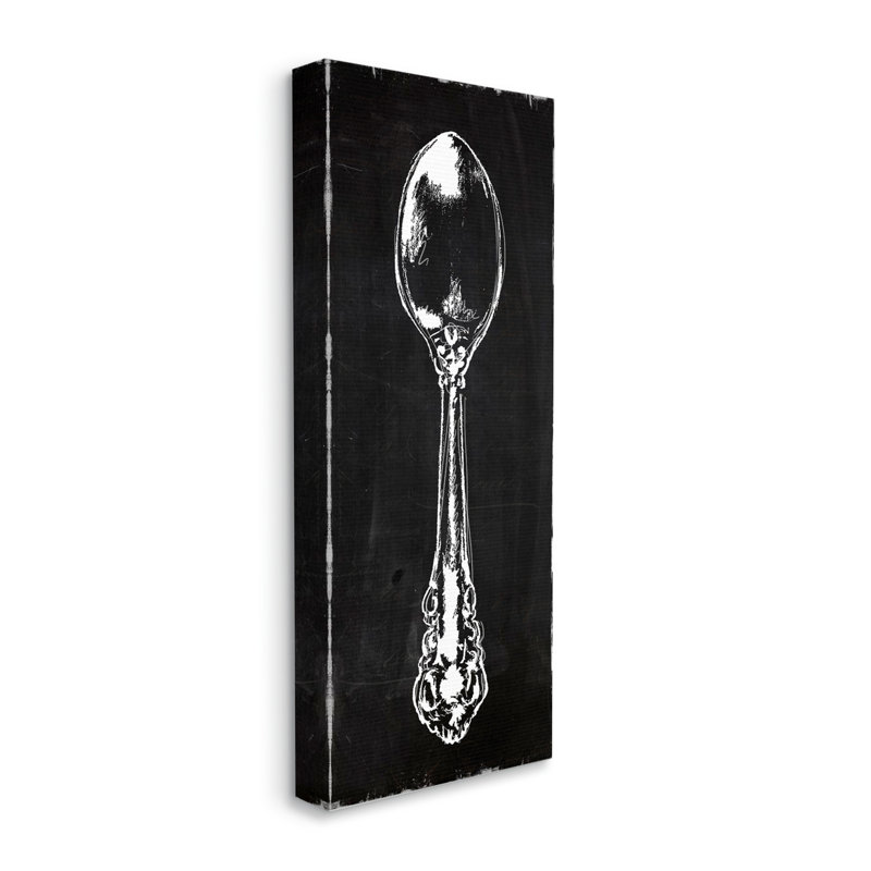 «Rustic Kitchen Spoon Utensil Vintage Diner Cutlery» par Carol Robinson, impression sur toile tendue