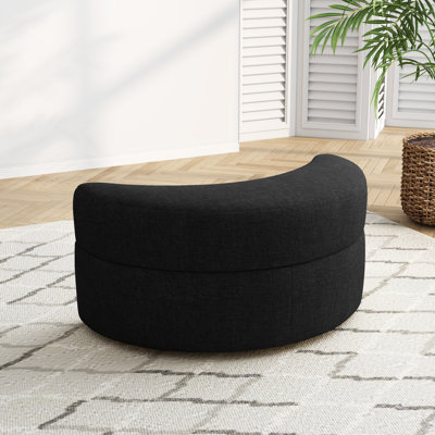 Niama Curved Chenille Storage Ottoman 