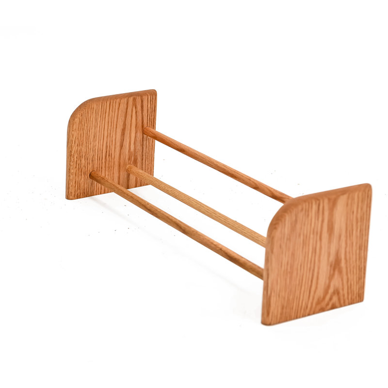 Support à CD en bois à goujon - Série 01, Naturel, H 7,25 po x l 24,25 po x P 7,25 po