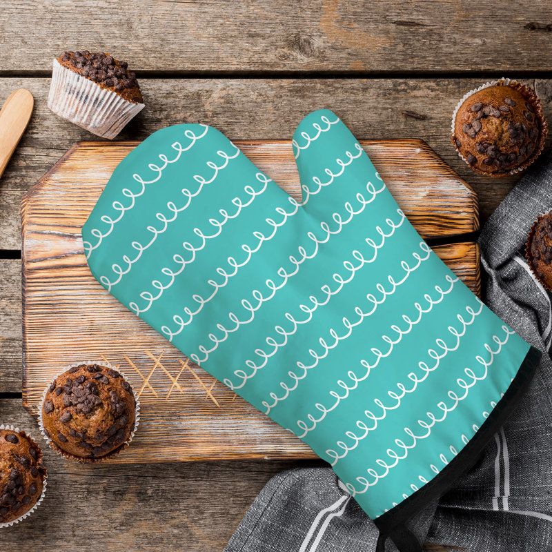 Playful Scribble Flow Oven Mitt Cotton Twill