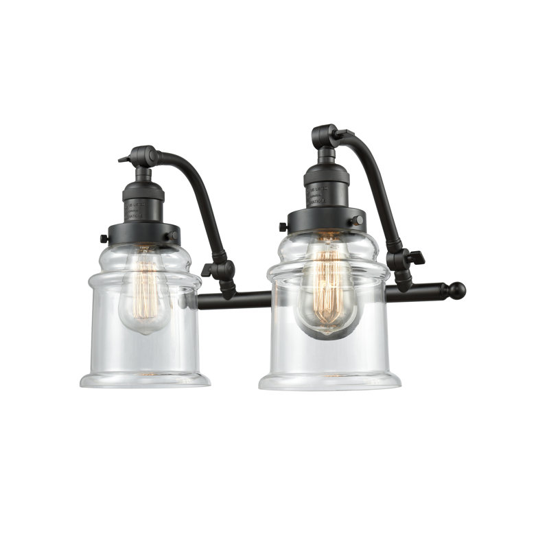Alexandira 2 - Light Dimmable Vanity Light, Clear, Oil Rubbed Bronze, 6 Watt Vintage LED Bulb