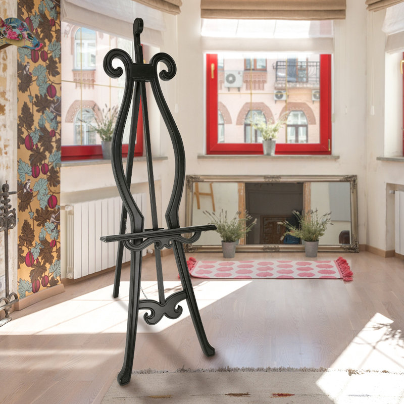 Black Solid Wood Adjustable Folding Tripod Easel