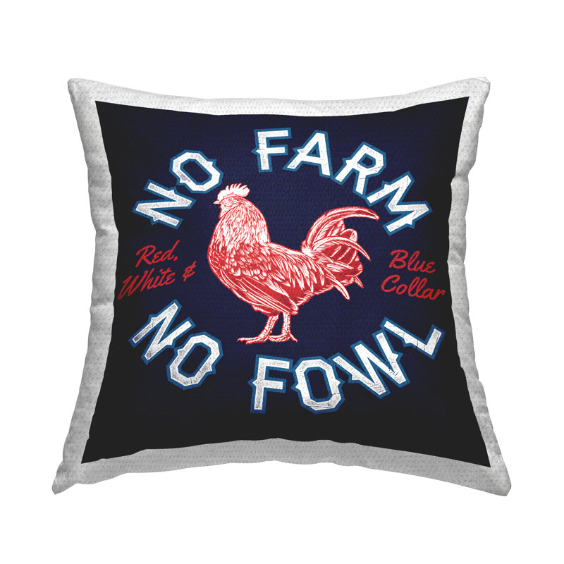 Coussin d'extérieur imprimé No Farm or Fowl par Jedco Brands, Inc.