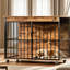 Mobilier de cage pour chien - table d'appoint fonctionnelle et chenil, structure en métal renforcé pour plus de stabilité, bonne visibilité et sécurité pour plusieurs animaux de compagnie, peut être ajusté dans la configuration,