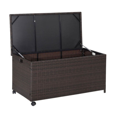 New Classic 50 Gallons Gallon Wicker Deck Box with Wheels in Brown -  Y0000549