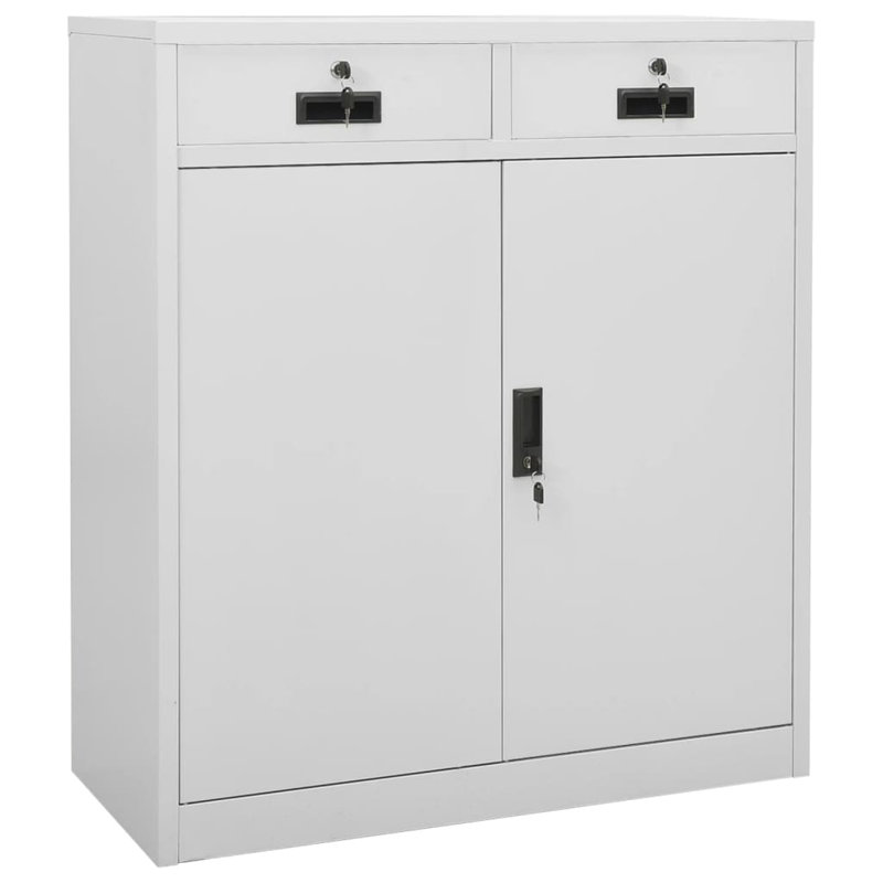 Office Cabinet 35.4" x 15.7" x 40.2" Steel, Light Gray
