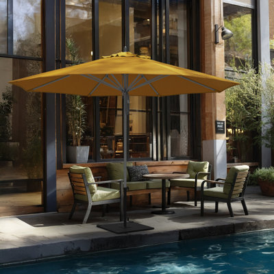 Parasol de patio en bois gris en aluminium 11 pi