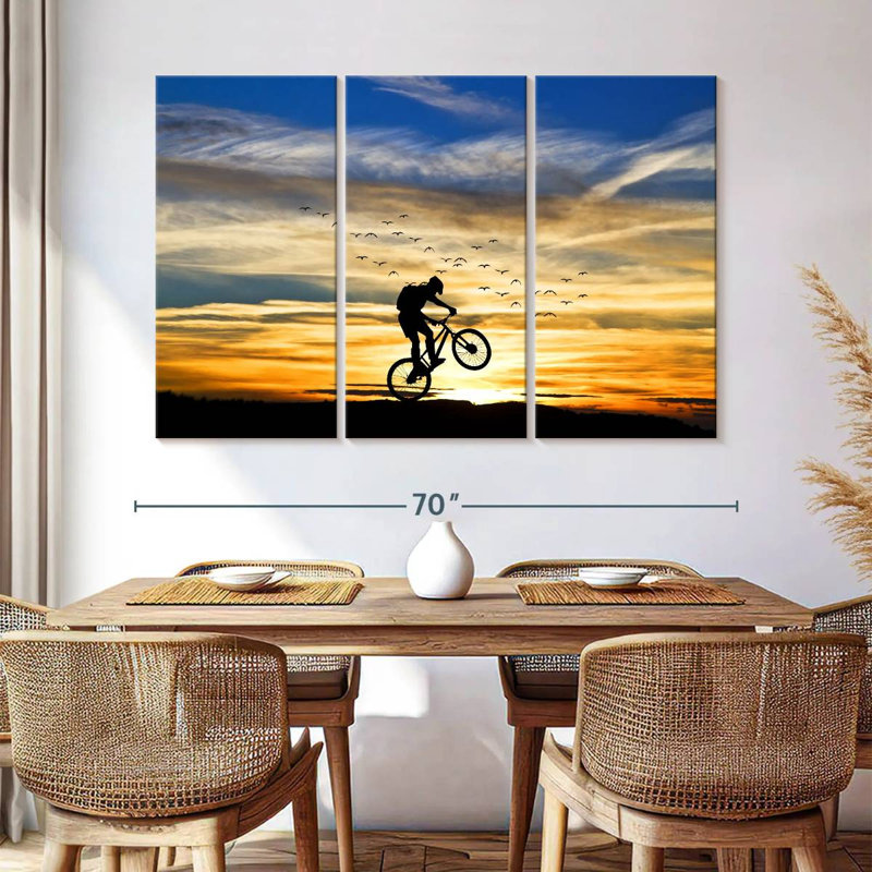 Bicycle Stunt Silhouette, 42" H x 65" W