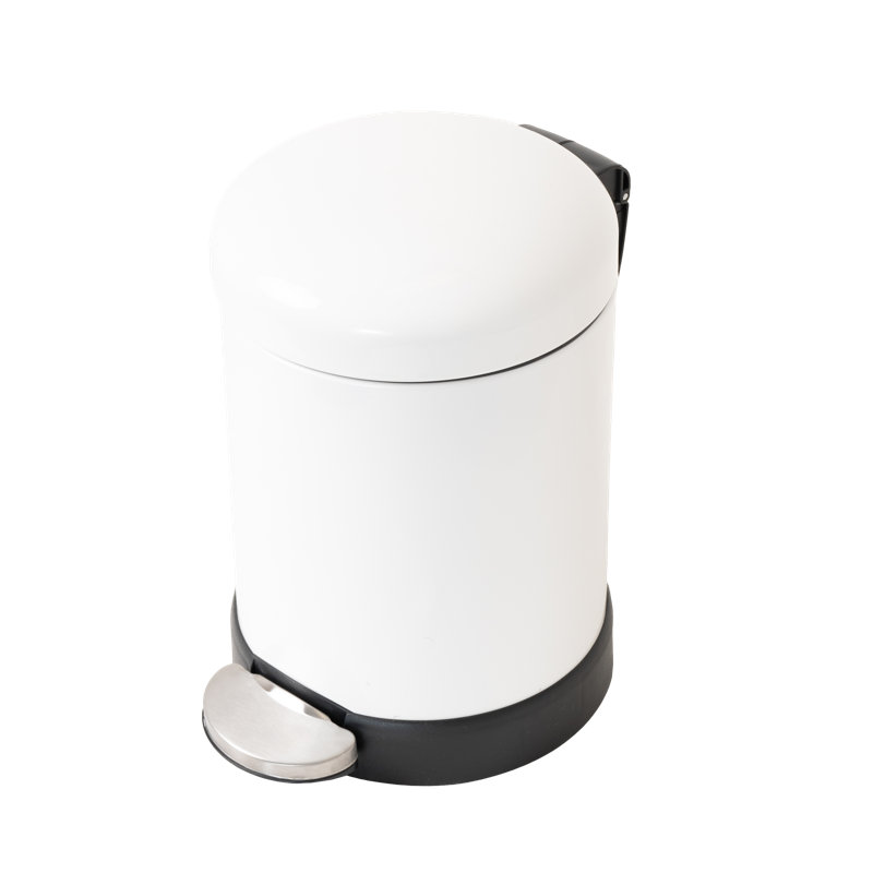 Gossett Steel Step On Waste Bin - 3L, White