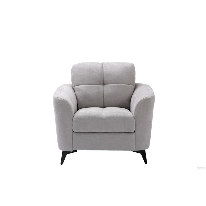 Carlotta 39"W Light Gray Woven Fabric Chair, Light Gray