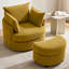 Fauteuil d'appoint pivotant en tonneau avec rangement caché Corduroy-1991424017