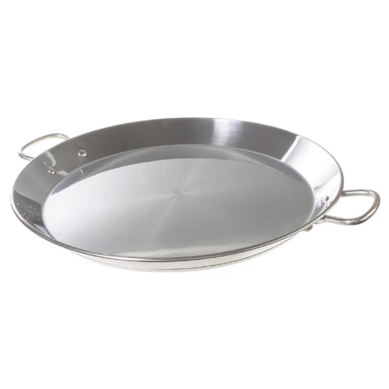 Garcima Induction Flat Bottom Stainless Steel Paella Pan, 16-Inch (4-6 servings)