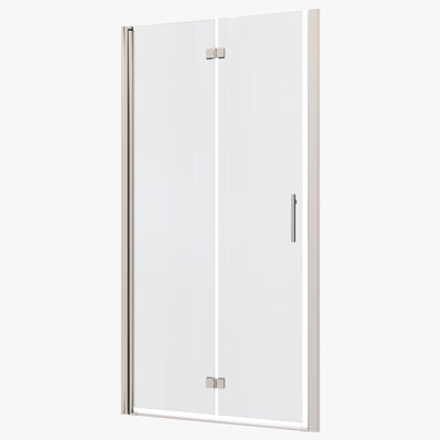 1/4" Tempered Glass Universal Pivot Shower Door - 1 3/8" Adjustable, 36000 Times Assessed For Soothing And Leakage, , Aluminium Alloy Checked Leak, Smooth Movement,