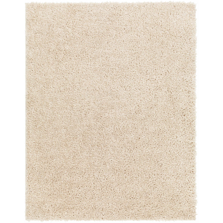 Cristiona Solid Colour Machine Woven Polyester Area Rug in Beige