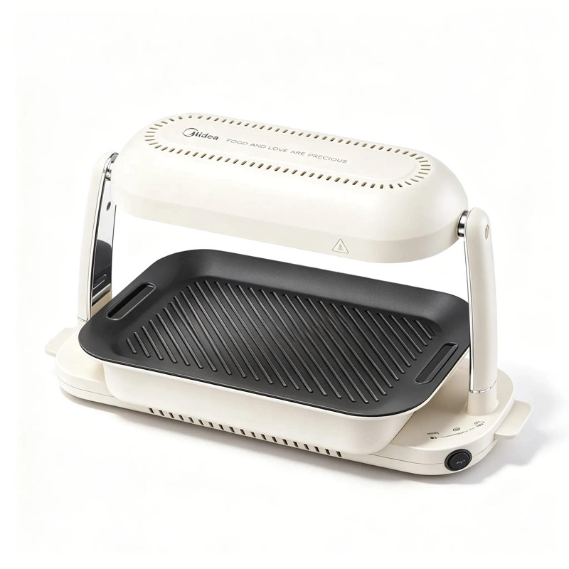 Midea Graphene Smokeless Electric Grill, 1300°C Rapid Heat Indoor Griddle with Non-Stick Plate, 1100W